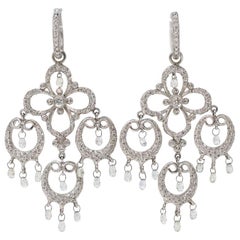 Day and Night Briolette Diamond and Platinum Chandelier Earrings, circa 1980