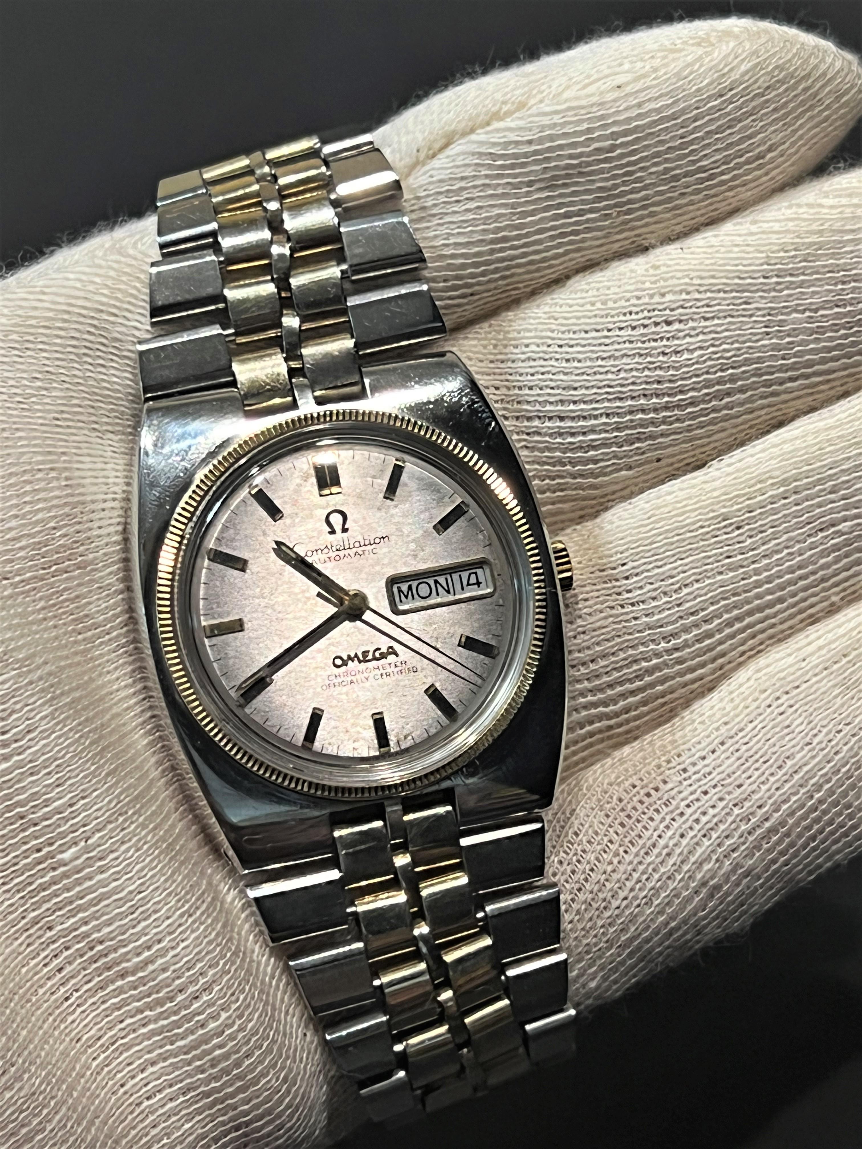 Day-Date Omega Constellation Chronometer Wristwatch For Sale 1