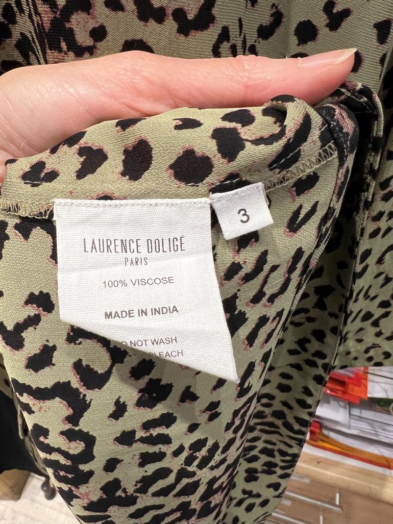 Vestido de día con encajes y estampado de leopardo LAURENCE DOLIGÉ en venta 2