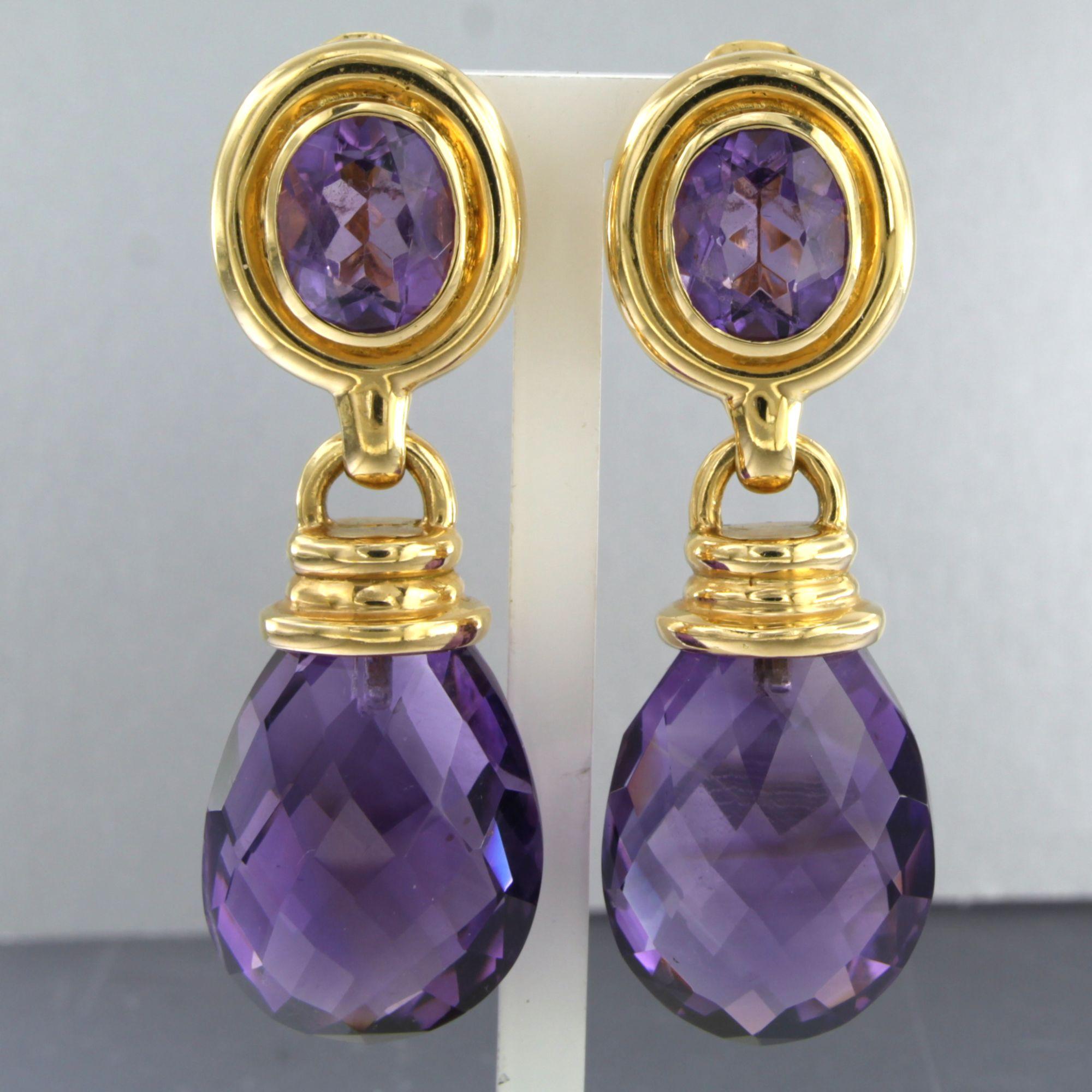 Orecchini DAY & NIGHT in oro giallo 18 ct. con ametista e topazio - 64,6 grammi in vendita 4