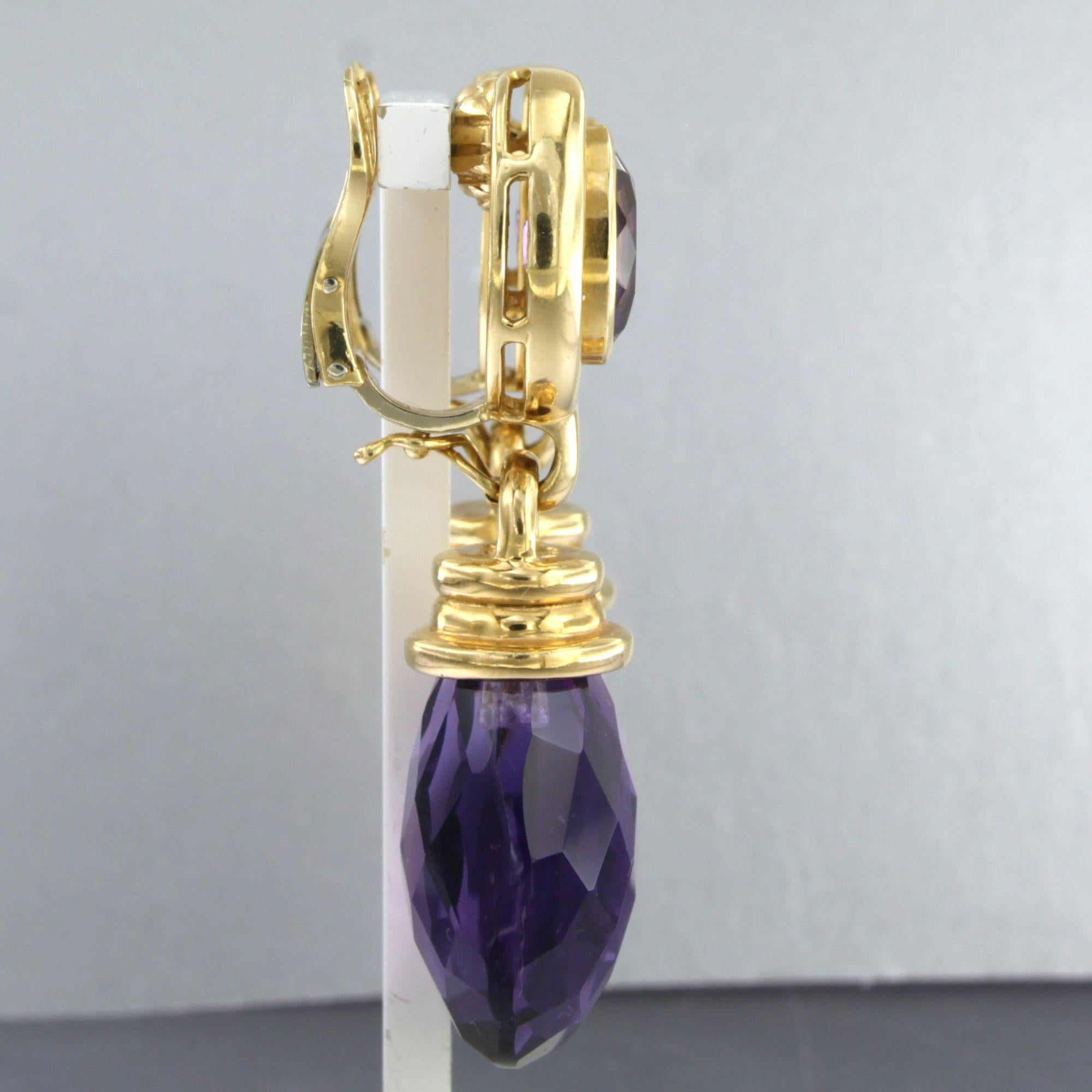 Moderno Orecchini DAY & NIGHT in oro giallo 18 ct. con ametista e topazio - 64,6 grammi in vendita