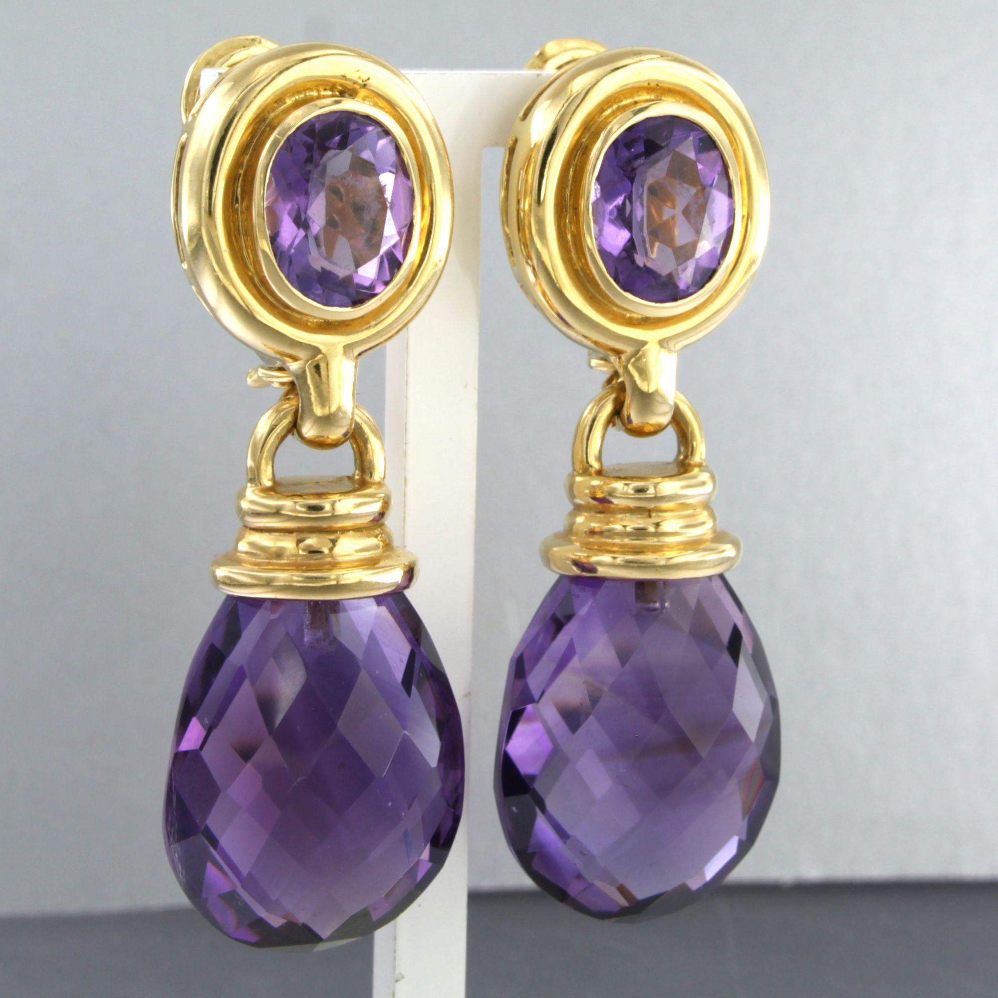 Orecchini DAY & NIGHT in oro giallo 18 ct. con ametista e topazio - 64,6 grammi in vendita 1