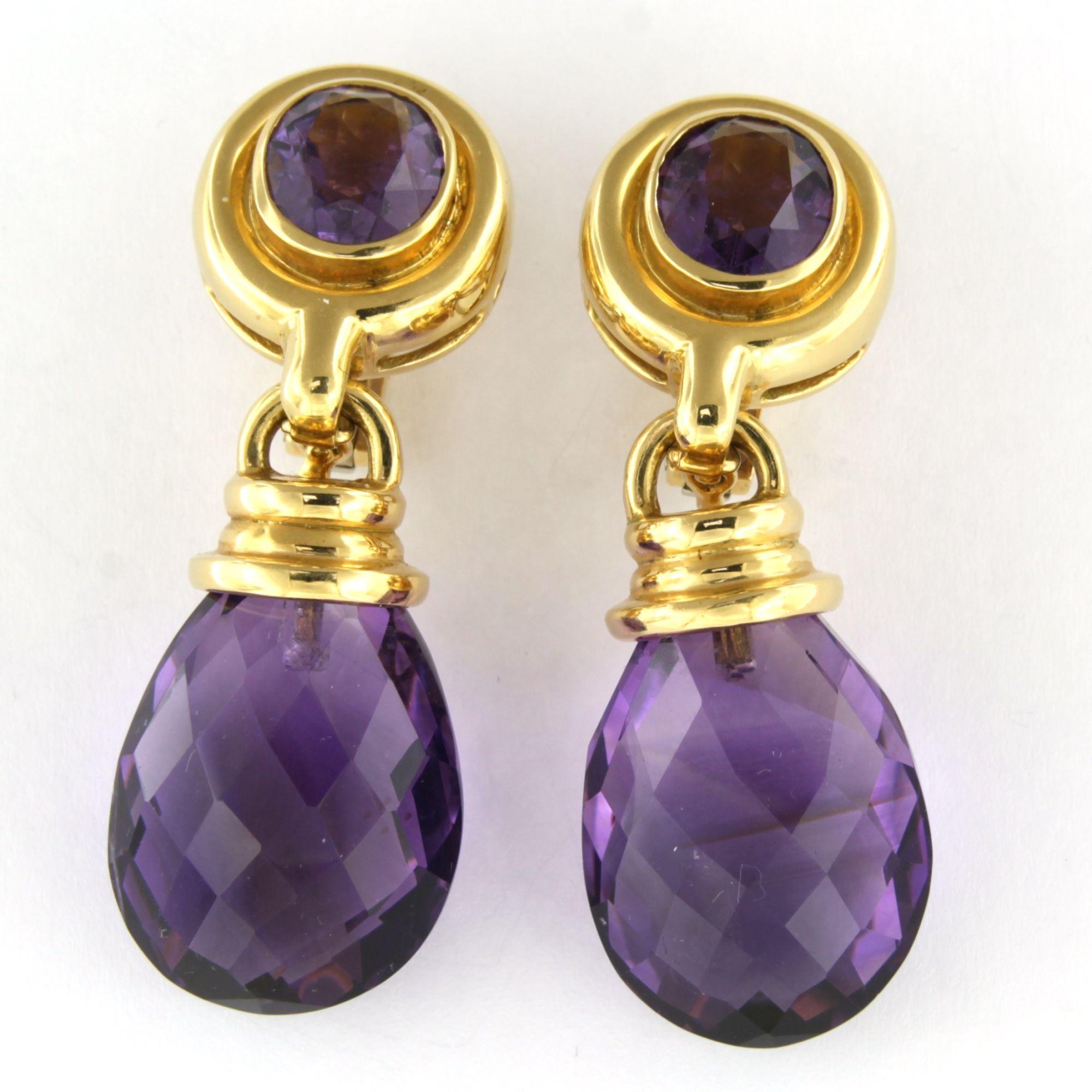 Orecchini DAY & NIGHT in oro giallo 18 ct. con ametista e topazio - 64,6 grammi in vendita 3