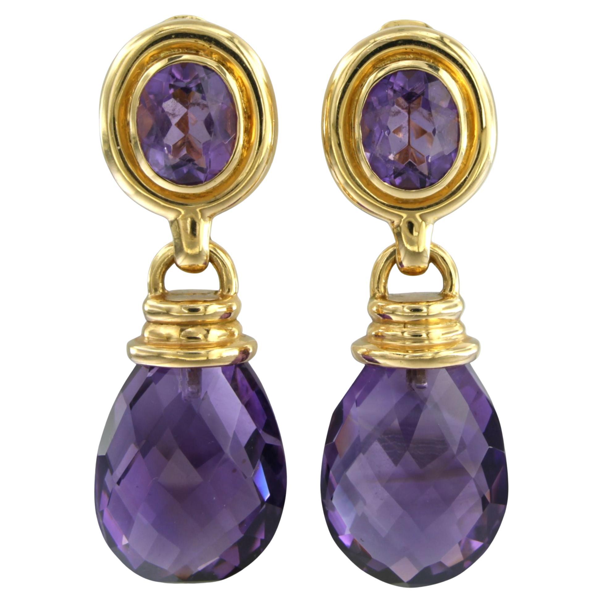 Orecchini DAY & NIGHT in oro giallo 18 ct. con ametista e topazio - 64,6 grammi