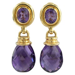 Orecchini DAY & NIGHT in oro giallo 18 ct. con ametista e topazio - 64,6 grammi