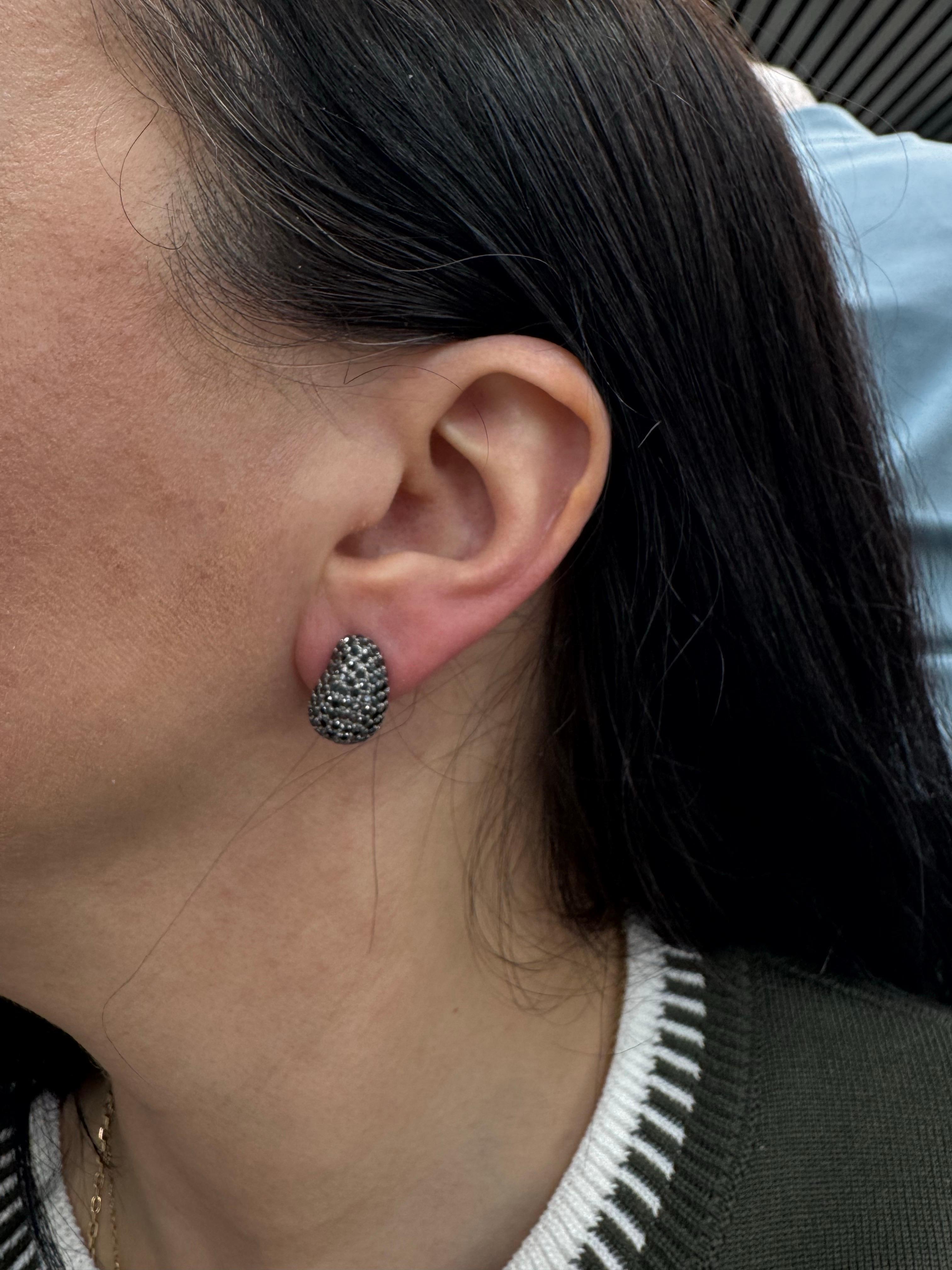 Women's Day & Night South Sea Pearl Black Diamond Drop Earrings 2.80 Carats 13-14 MM For Sale