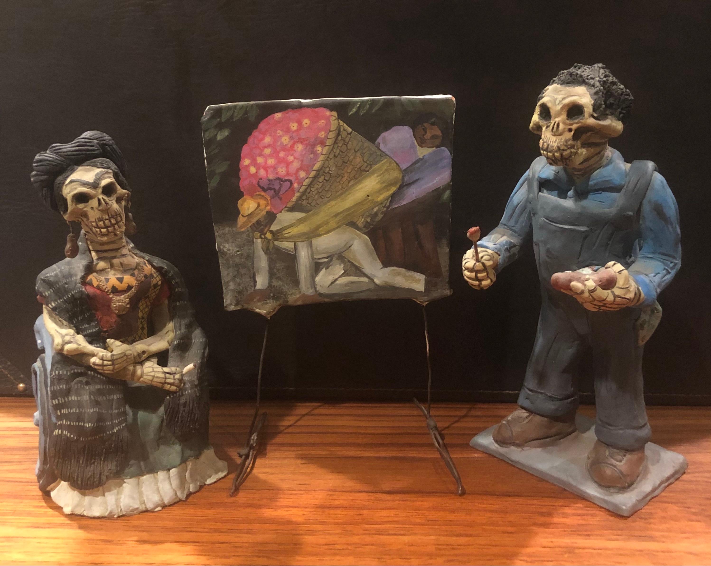 Sculpture de trois pièces « Day of the Dead » de Kahlo & Rivera par Demetrio Aguliar en vente 8