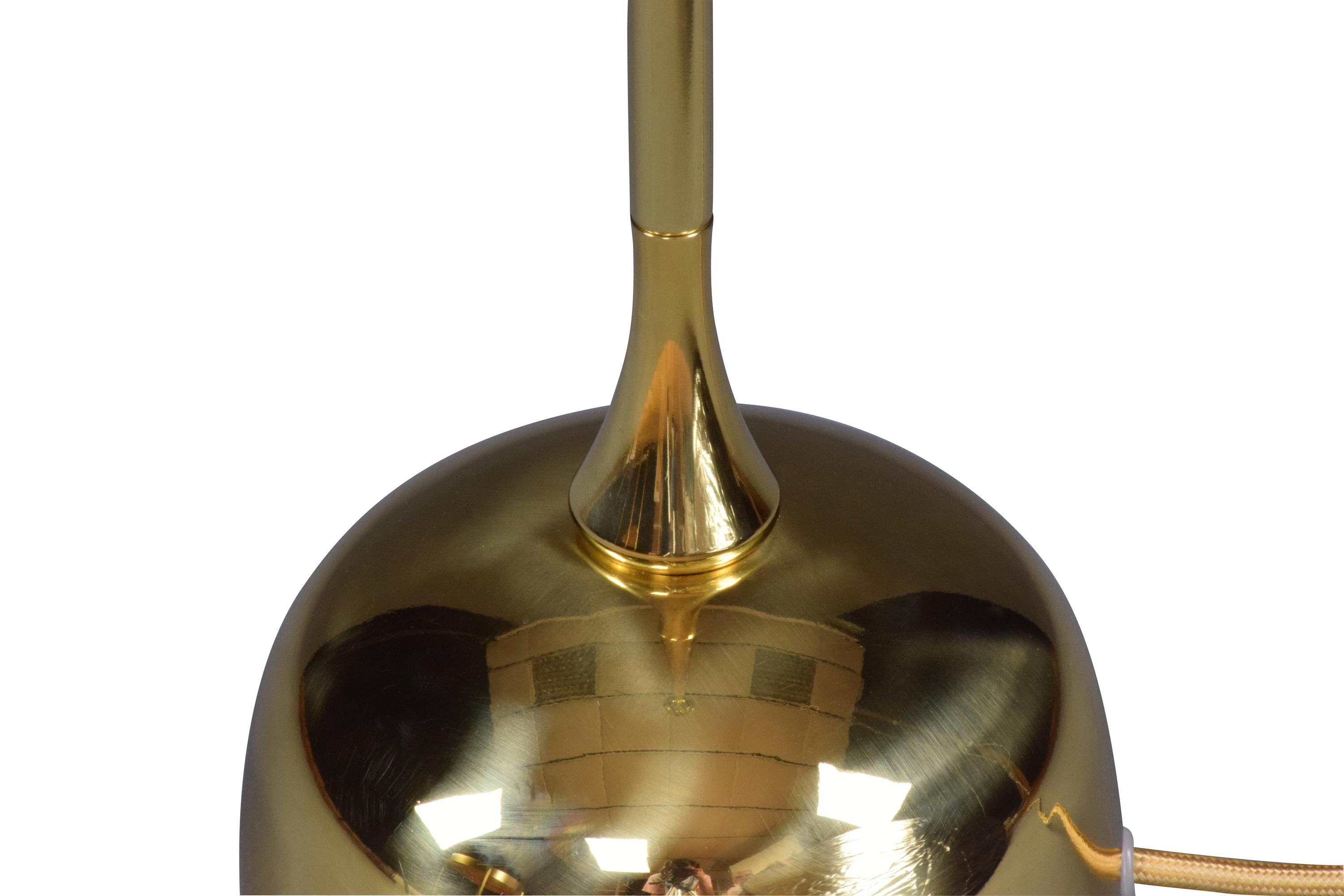 French Daya-F1 Brass and Glass Floor Lamp