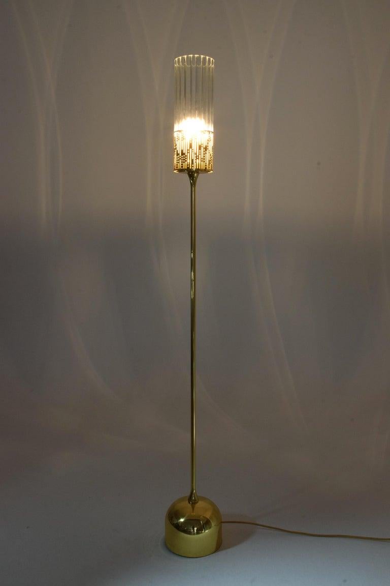 Daya-F1 Brass and Glass Floor Lamp In New Condition In Paris, FR