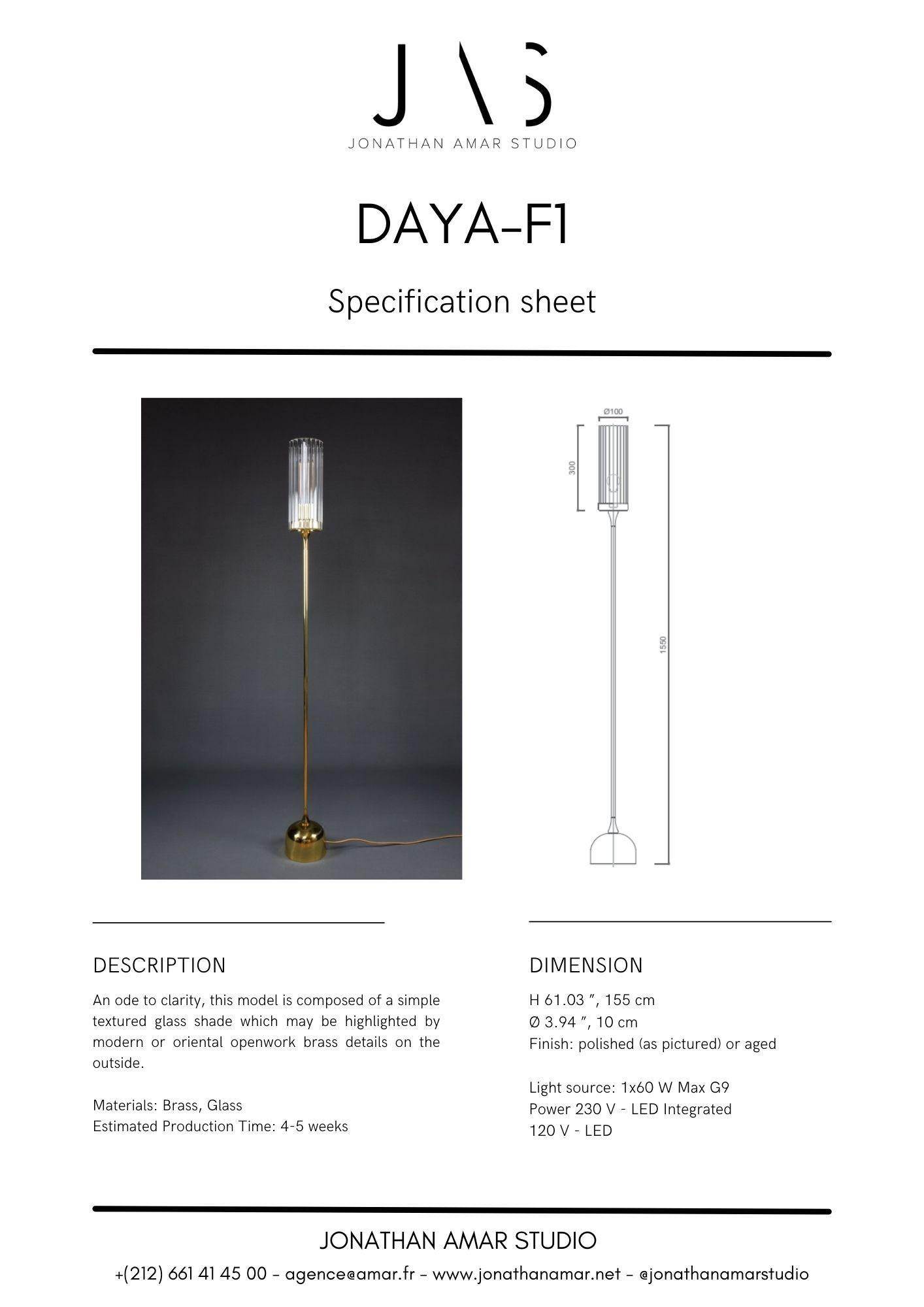 Daya-F1 Brass and Glass Floor Lamp 1