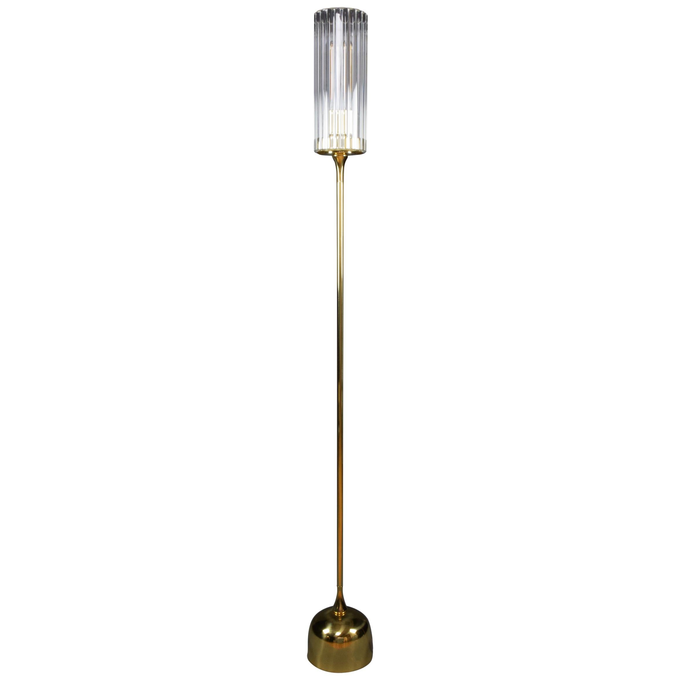 Daya-F1 Brass and Glass Floor Lamp