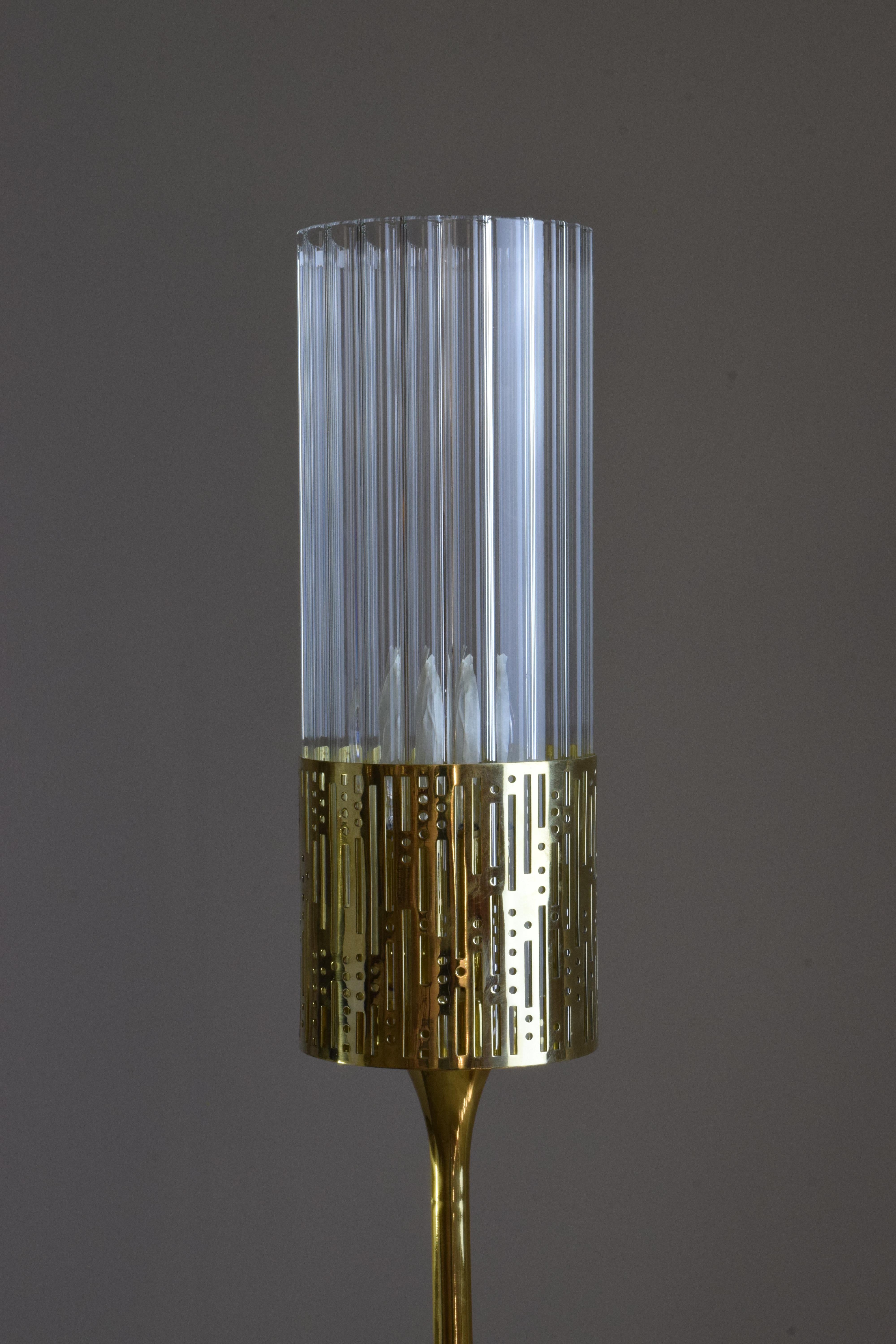 French Daya-F101 Glass Modern Openwork Floor Lamp