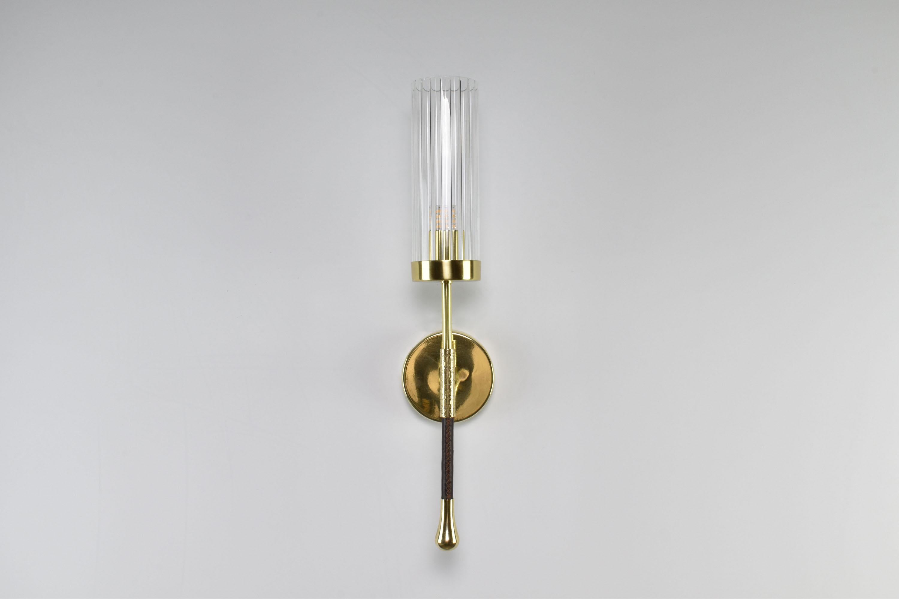 Modern Daya-w1m Brass Oriental Engraved Wall Light, JAS  For Sale