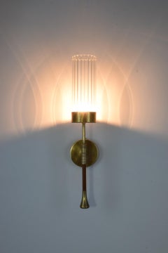 DAYA-W1M Brass Modern Engraved Wall Light Sconce, Flow 2 Collection