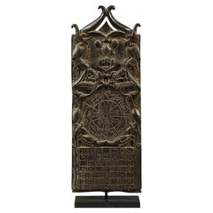 Dayak Classic Wood Calendar Board with Aso or Dragon Motifs, Borneo Indonesia