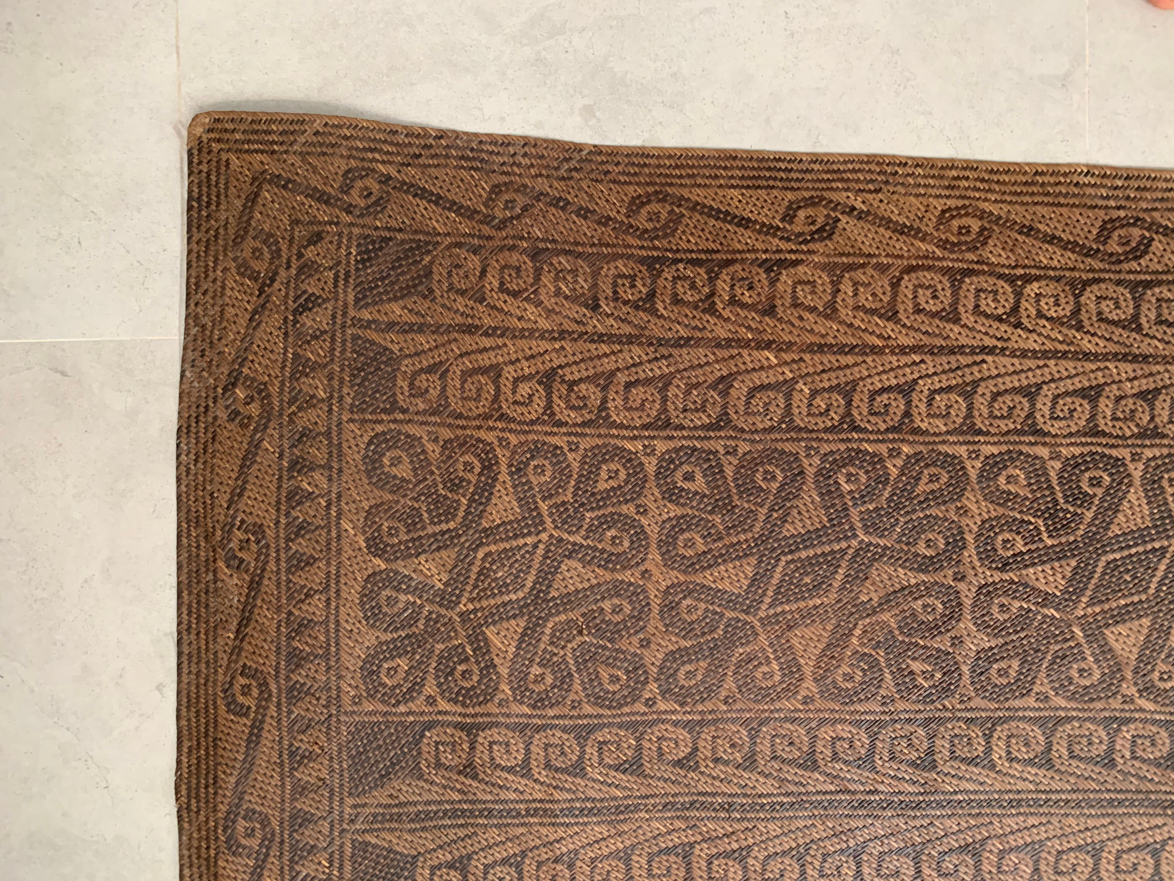 Indonesian Dayak Tribe Mat, Spiral Tribal Motif, Kalimantan, Indonesia