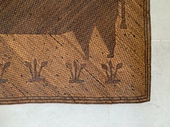 Stuoia della tribù Dayak con motivo di bufali, Kalimantan, Indonesia