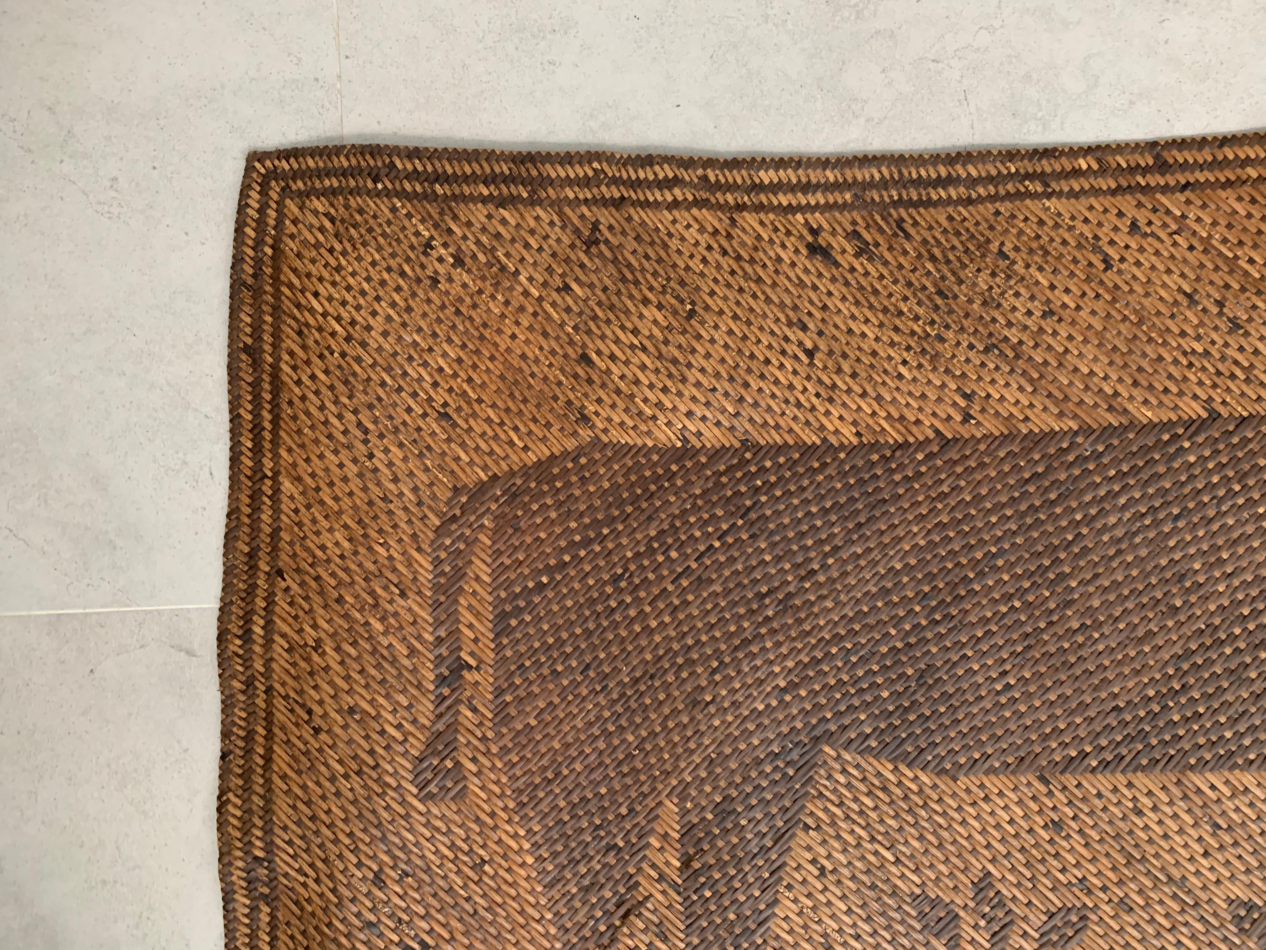 Indonesian Dayak Tribe Mat with Buffalo Motif, Kalimantan, Indonesia For Sale