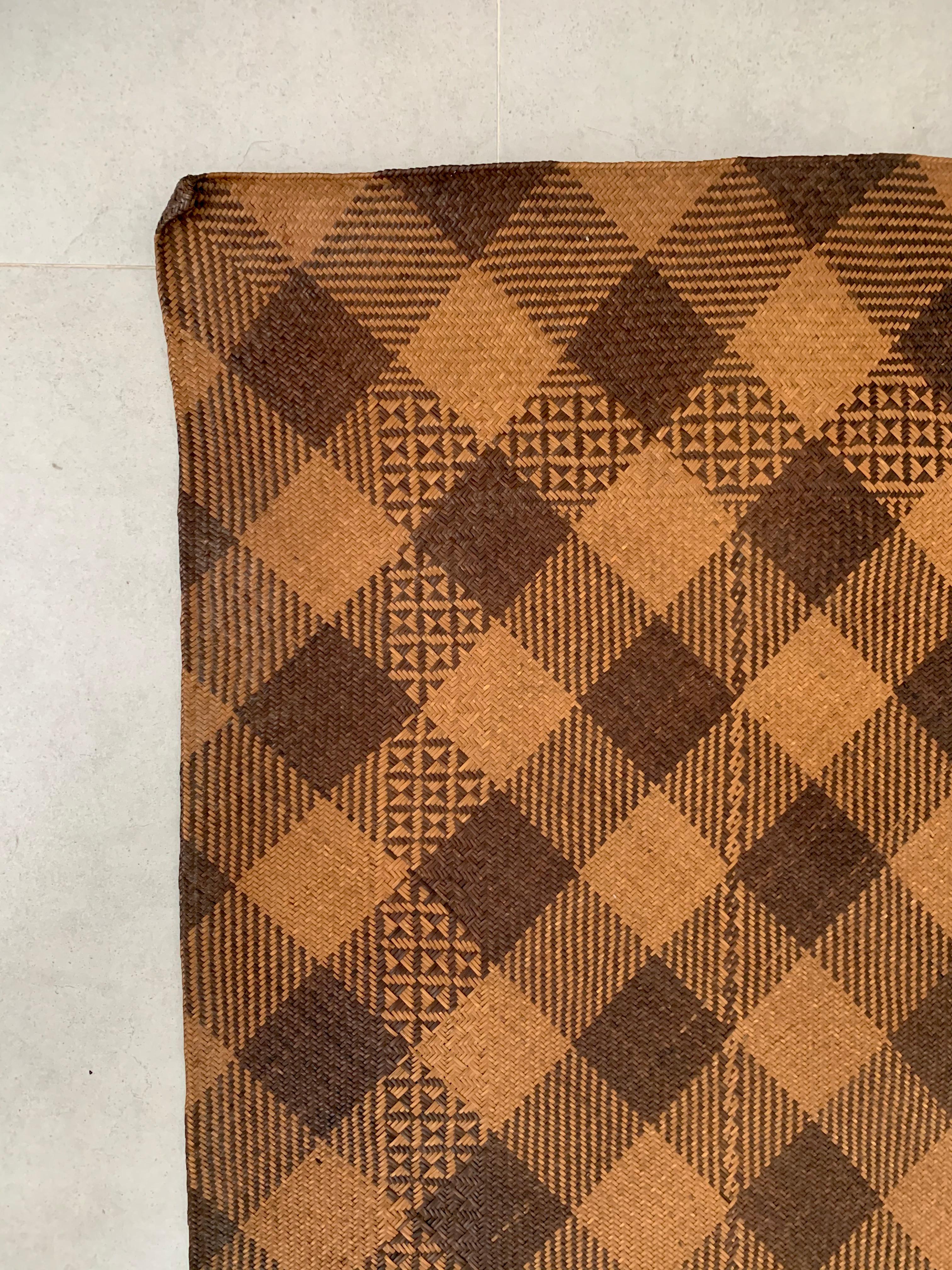 Indonesian Dayak Tribe Mat with Checkered Motif, Kalimantan, Indonesia For Sale