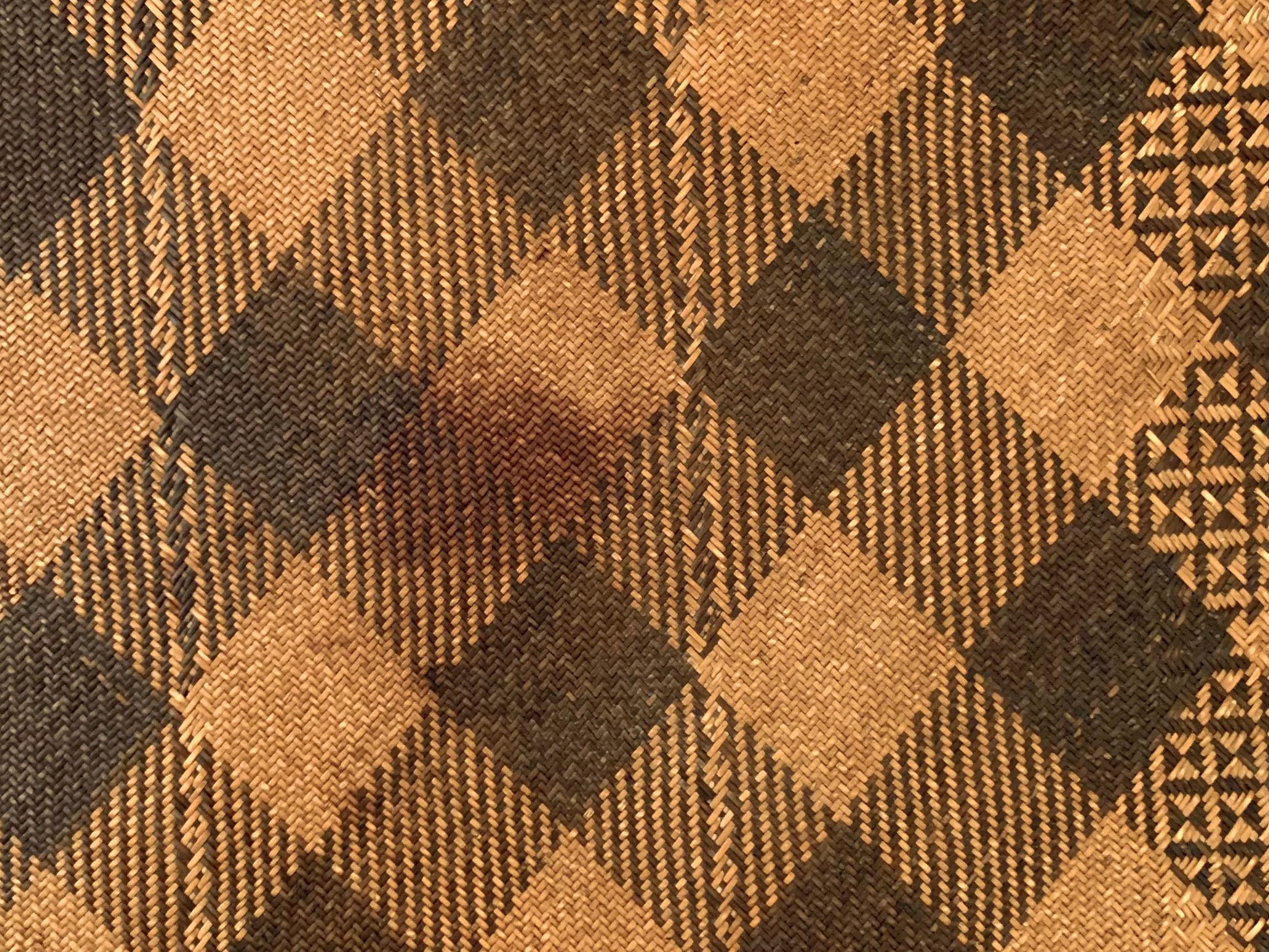 20th Century Dayak Tribe Mat with Checkered Motif, Kalimantan, Indonesia For Sale