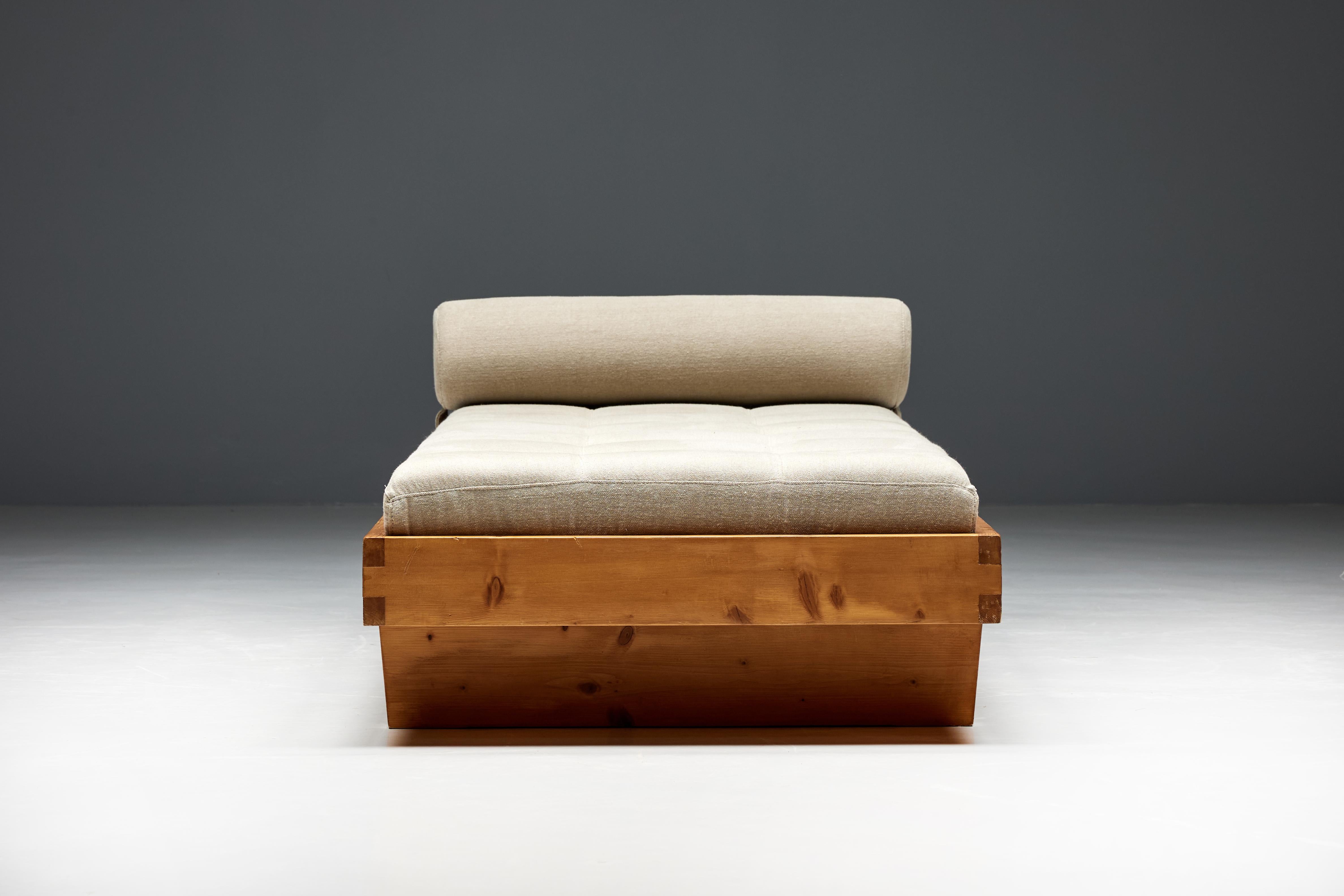 Mid-Century Modern Daybed by Charlotte Perriand for Méribel Les Allues, France, 2008