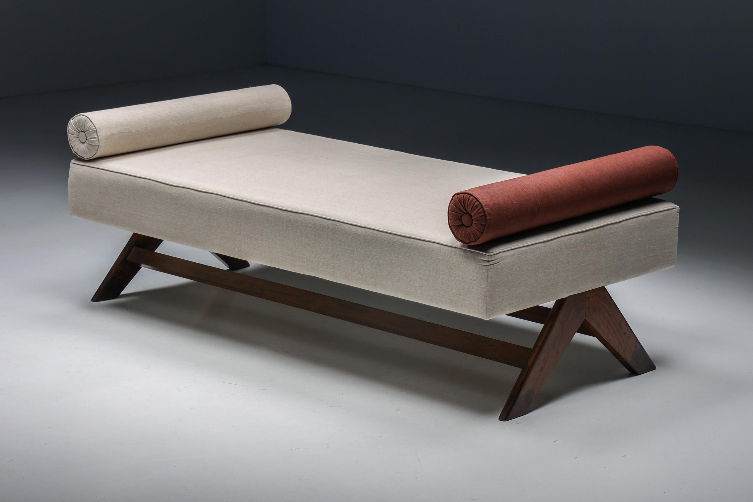 Mid-20th Century Daybed by Pierre Jeanneret, Chandigarh, 1957-58