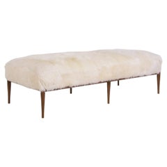 Daybed by T.H. Robsjohn-Gibbings in Goat Hair and Walnut
