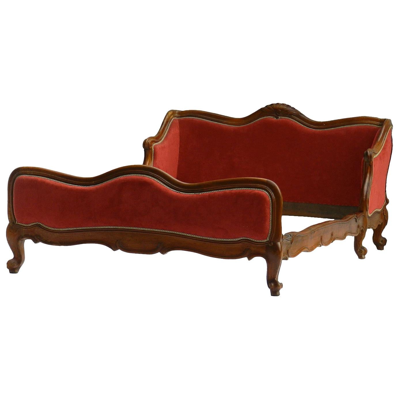 Antike Französisch Daybed Ende 19. Jahrhundert Louis XV Revival Sofa verwenden oder wiederherstellen