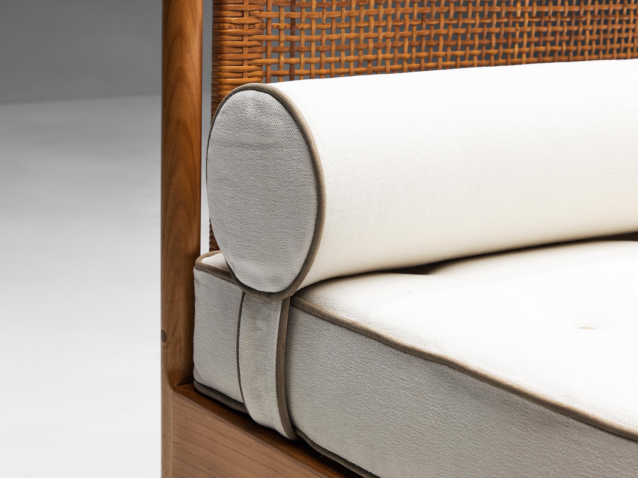 Scandinavian Daybed in Elm with Wicker Headboard