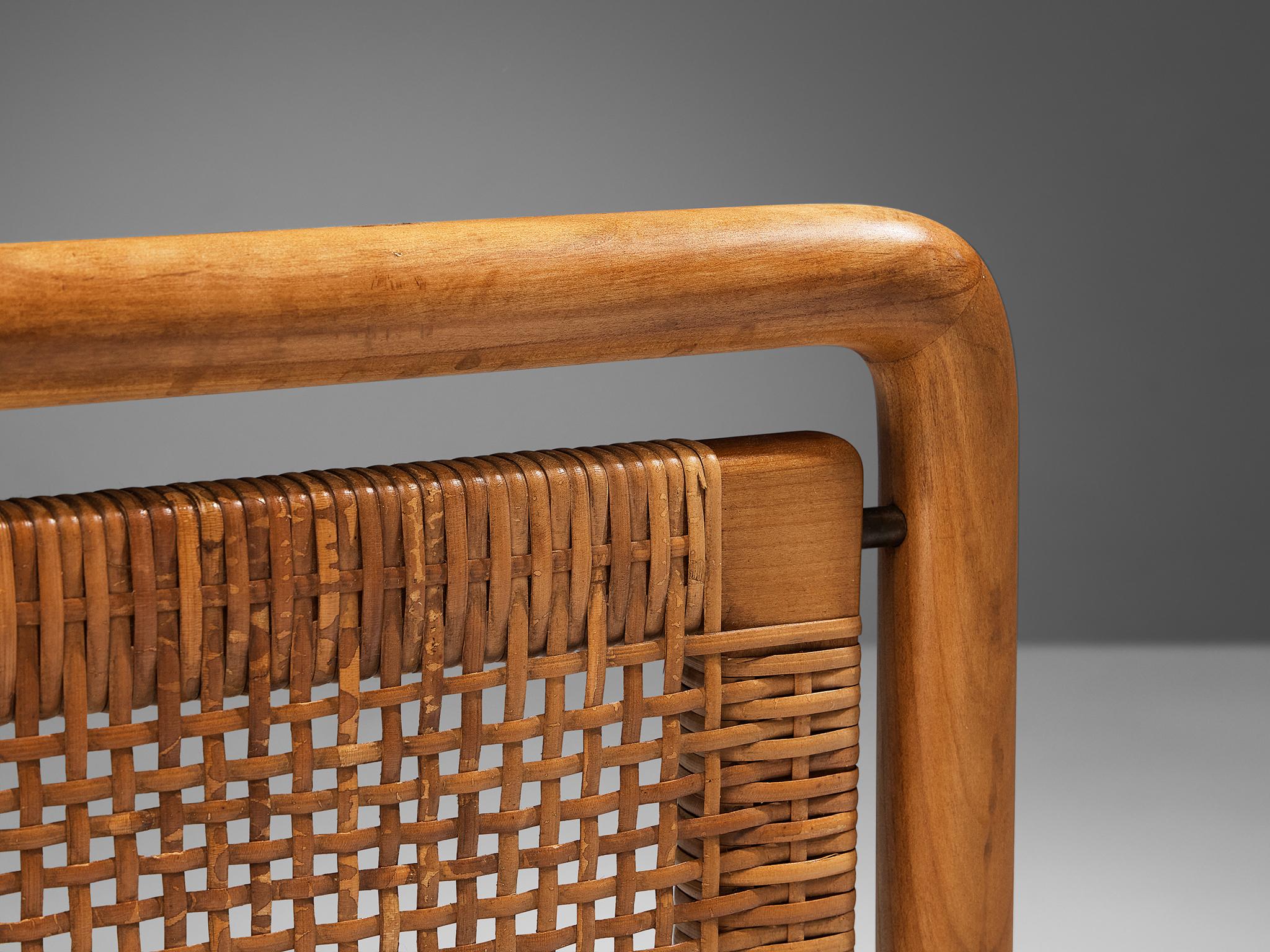 Cane Daybed in Elm with Wicker Headboard