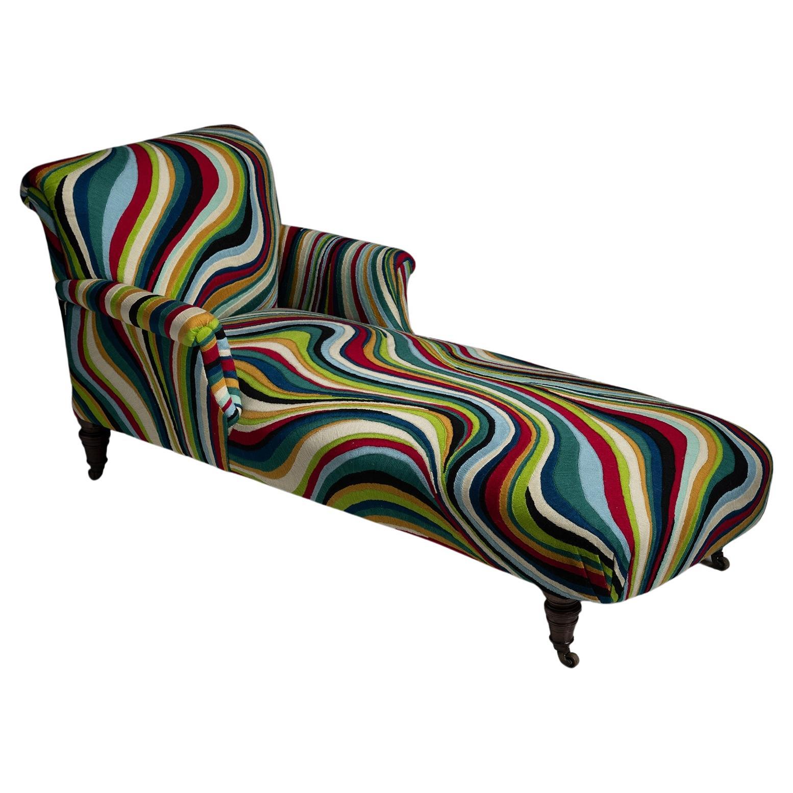 Daybed in Pierre Frey Fabric Circa 1890 For Sale