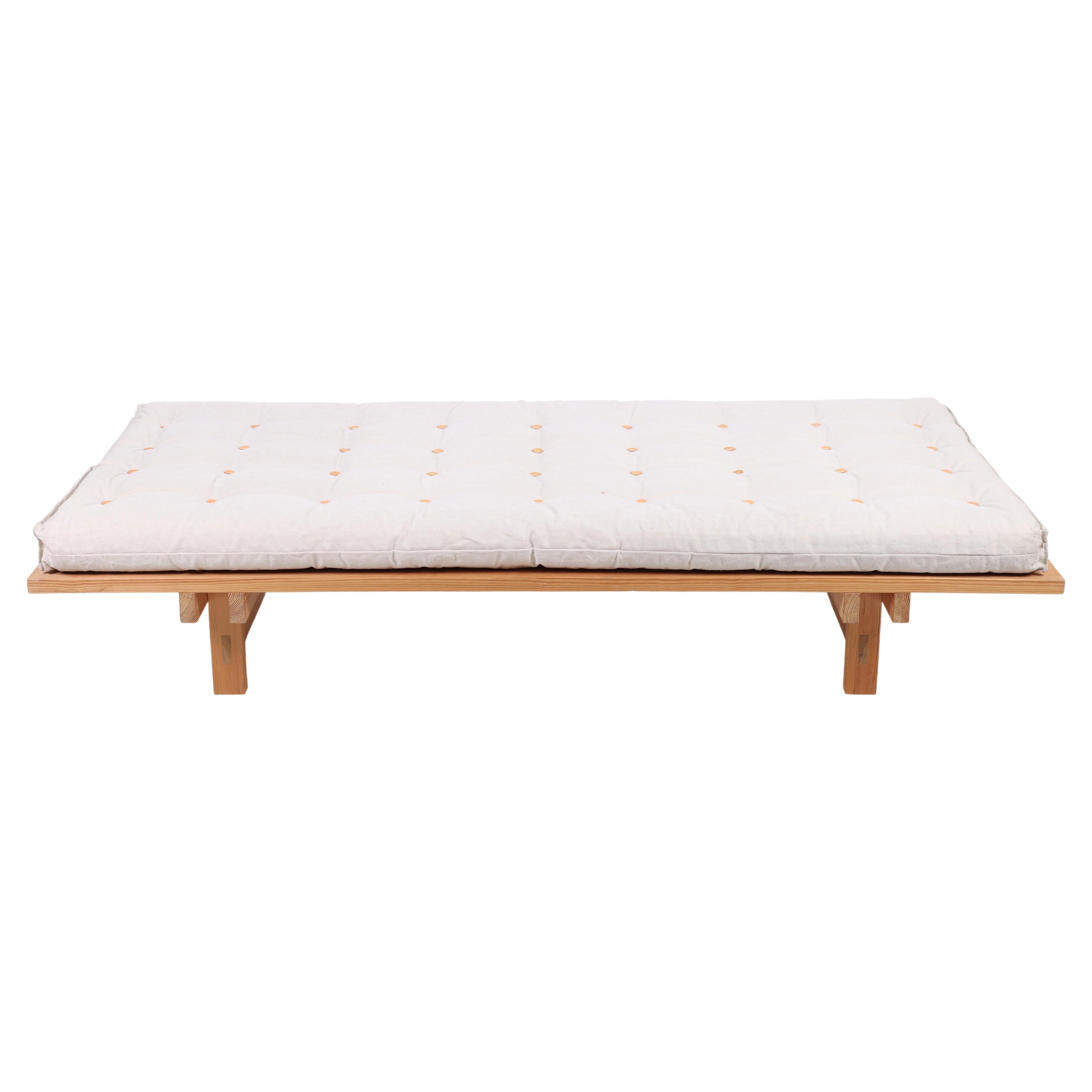 Daybed in Pine and Canvas, Made in Denmark 1960s