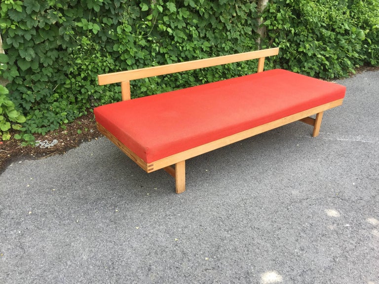Daybed In Pine In The Style Of Charlotte Perriand Circa 1960 For