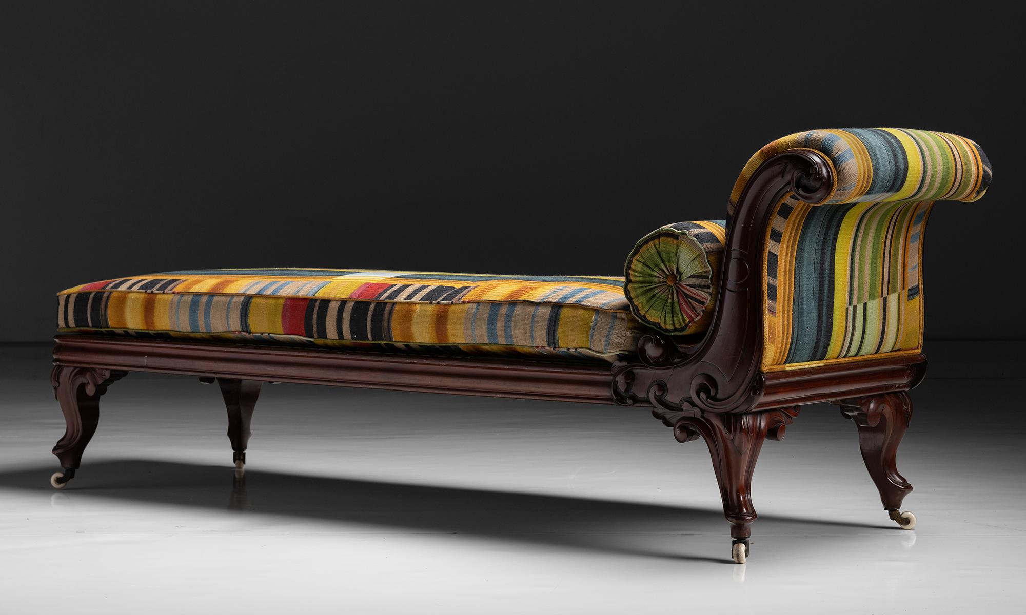 Daybed in Striped Linen by Pierre Frey, England circa 1870 1