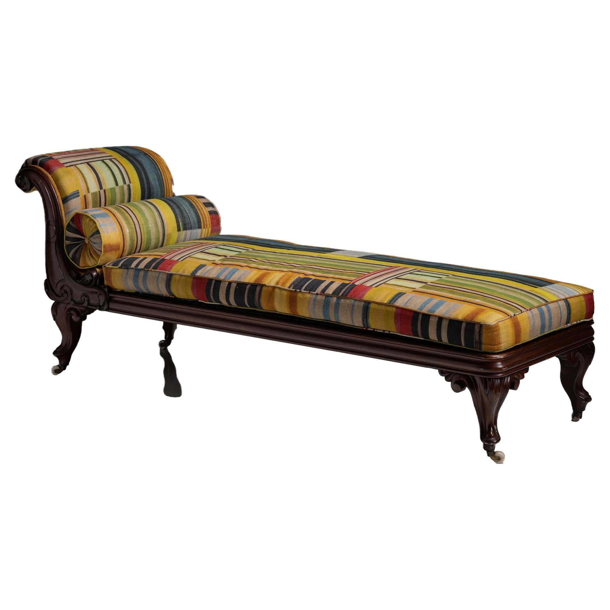 Daybed in Striped Linen by Pierre Frey, England circa 1870