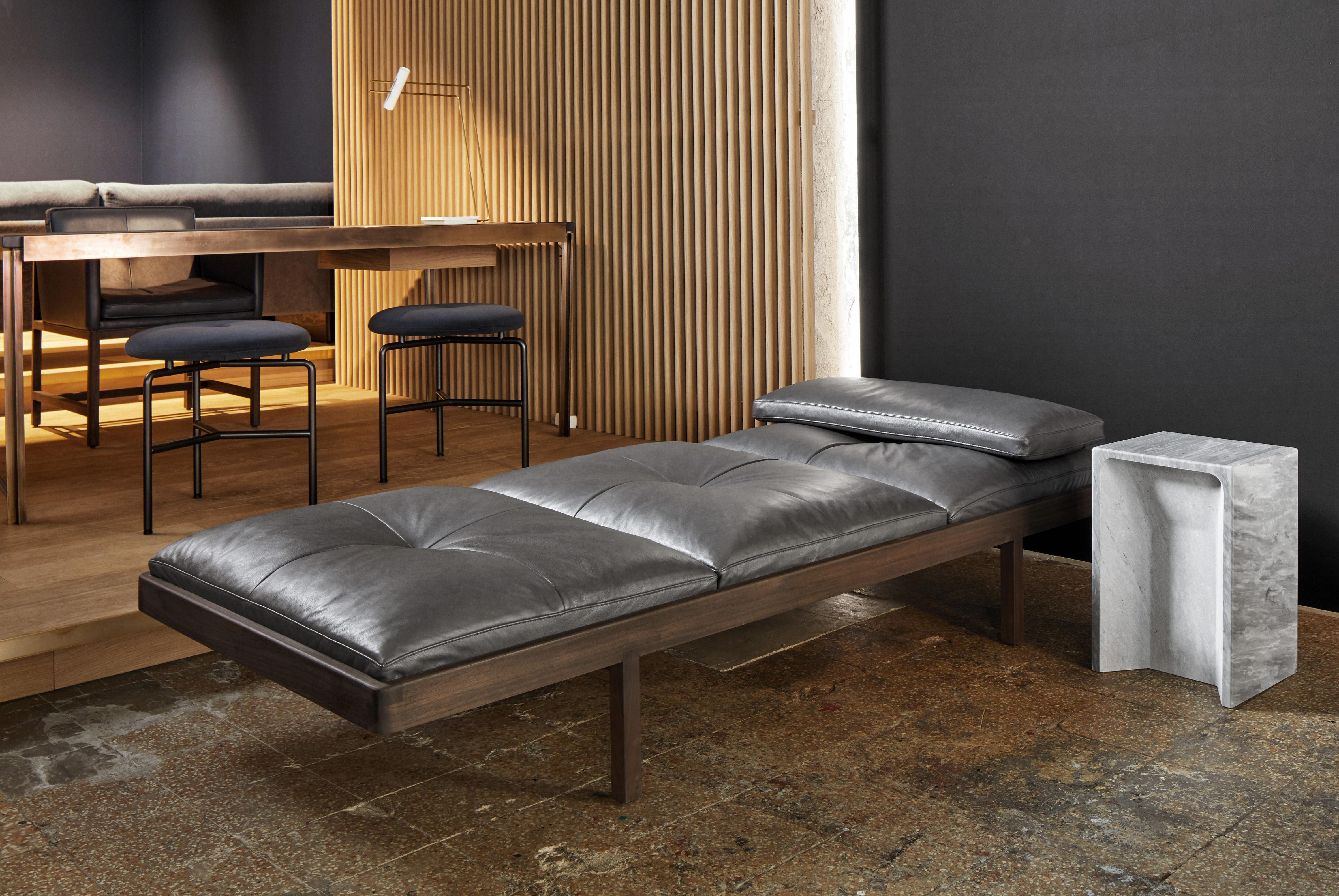 Daybed in Walnut and Leather Designed by Craig Bassam For Sale 10