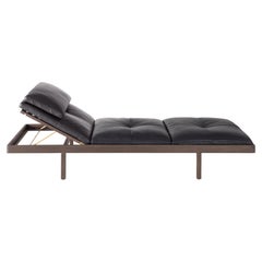 Daybed in Walnut Black Oil and Leather Designed by Craig Bassam