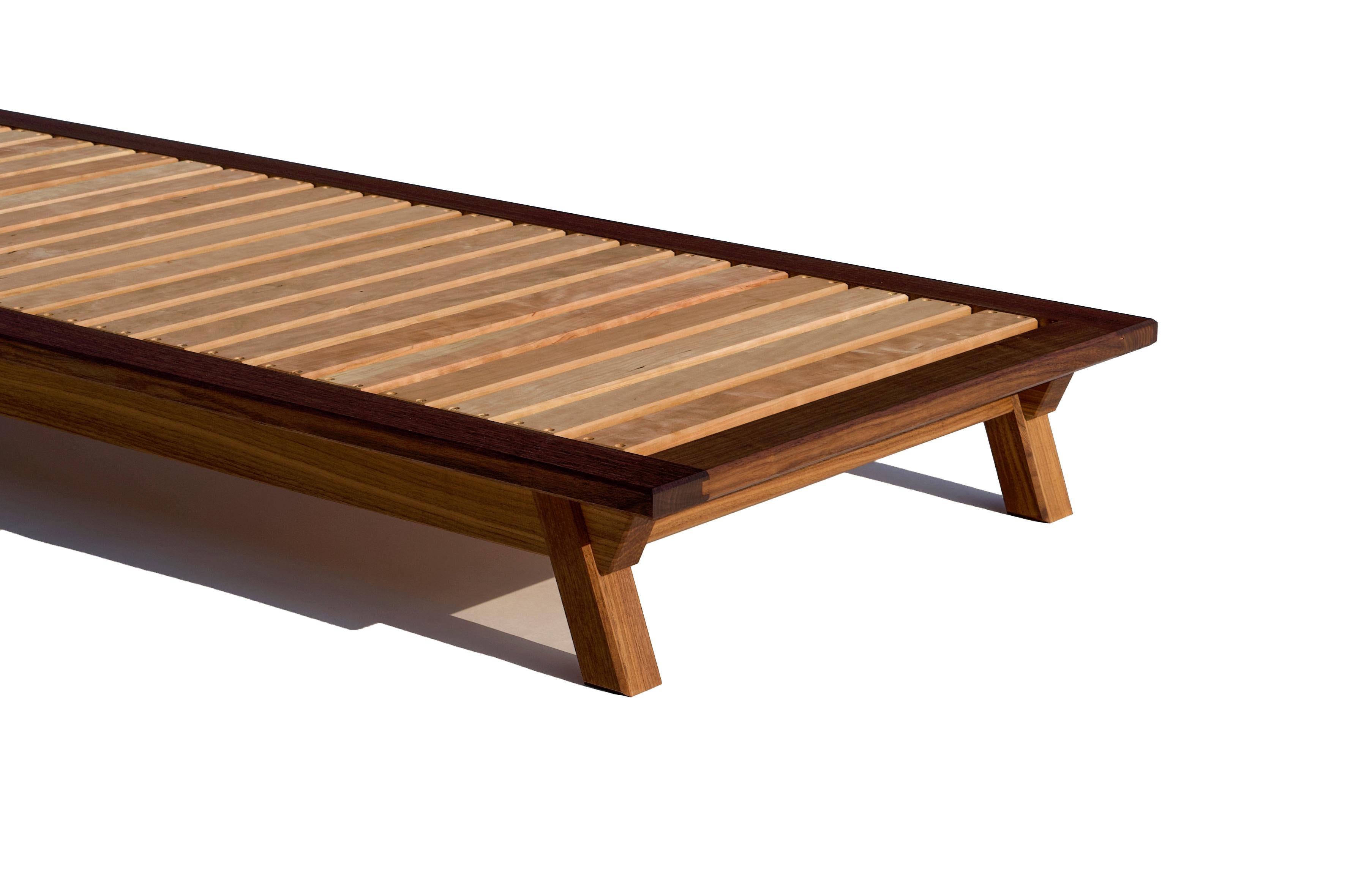 Contemporary Daybed in Walnut with Splayed Legs For Sale