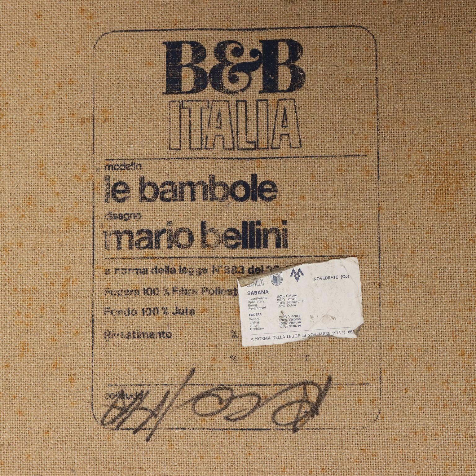 Liege 'Le Bambole' Mario Bellini für B&B, 1970er Jahre, weiß im Angebot 4