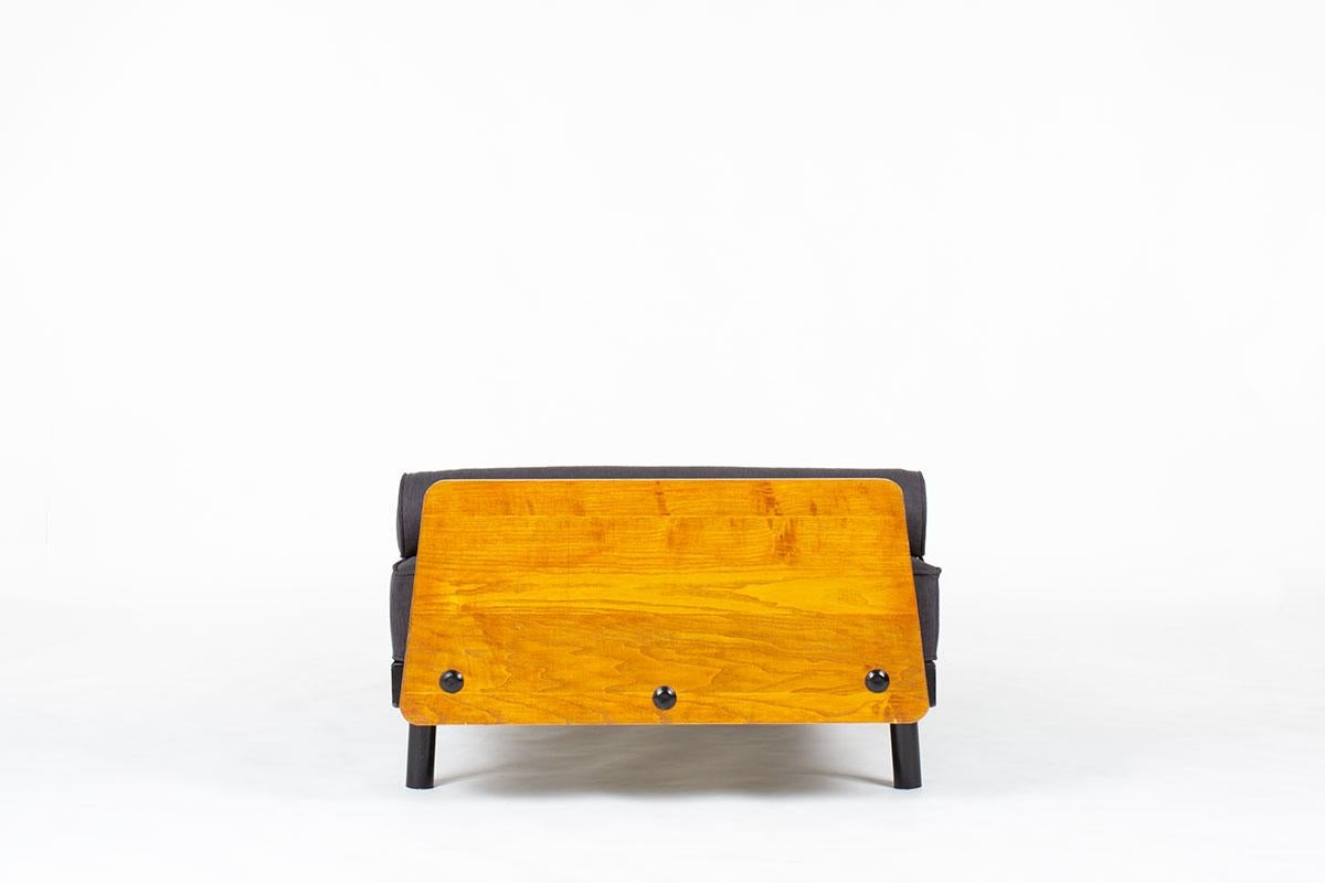 Daybed model SCAL 452 by Jean Prouve steel and ash 1950 In Good Condition In JASSANS-RIOTTIER, FR
