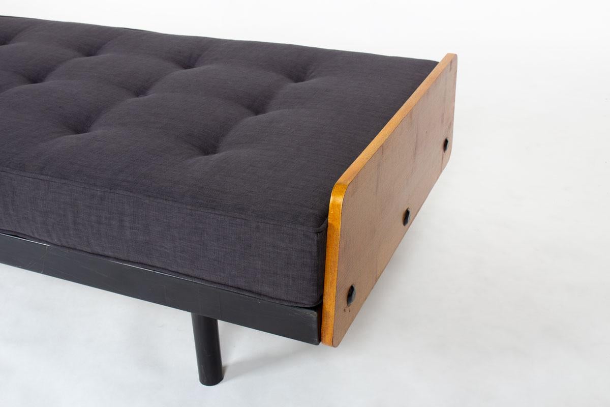 Daybed model SCAL 452 by Jean Prouve steel and ash 1950 2
