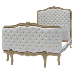 Daybed or Single Bed Upholstered Button Back French Early 20th Century 