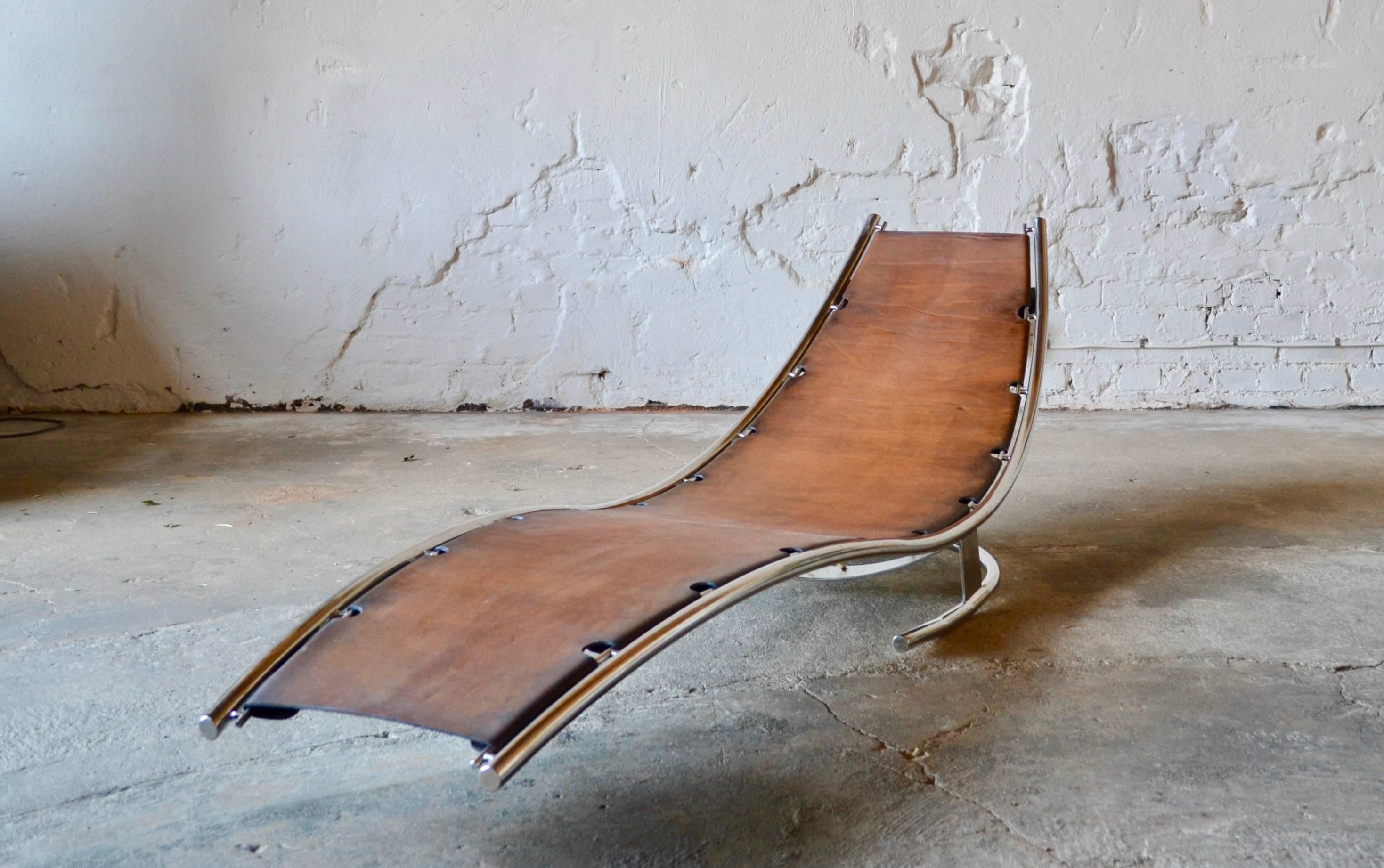 Daybed Scandinavian Modern Design by Albin Love Lindgren Series 0. ¼, Cognac In Excellent Condition In Helsingborg, SE