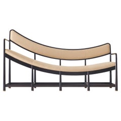 Daybed Sofa, Blackened Beech Wood French Leather Sofa
