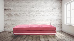Eileen Gray 1980s Vintage Red Metal Daybed