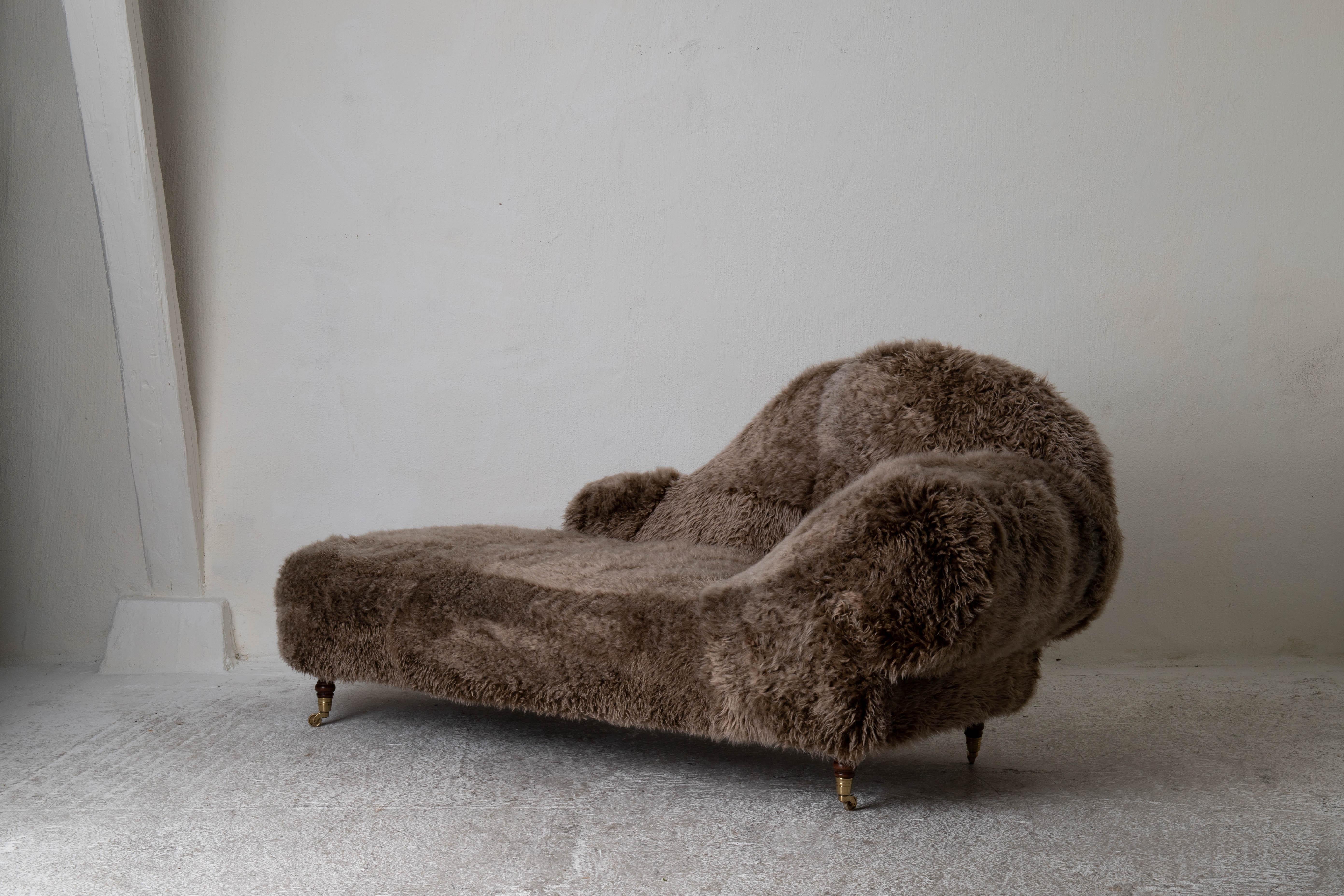 Daybed Swedish Long Haired Sheep fur Sweden at 1stDibs