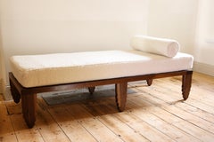 Custom Walnut & Bouclé Shark Daybed by Fosfeen, Handcrafted, Made to Order