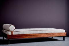 Daybed with Mahogany Frame in the Manner of Charlotte Perriand, France 1950s