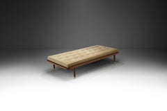 Daybed with Upholstered Mattress and Brass Shoes, Denmark ca 1950s