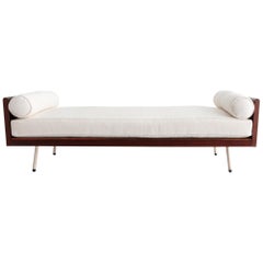 Daybed with Wood Frame by Joaquim Tenreiro